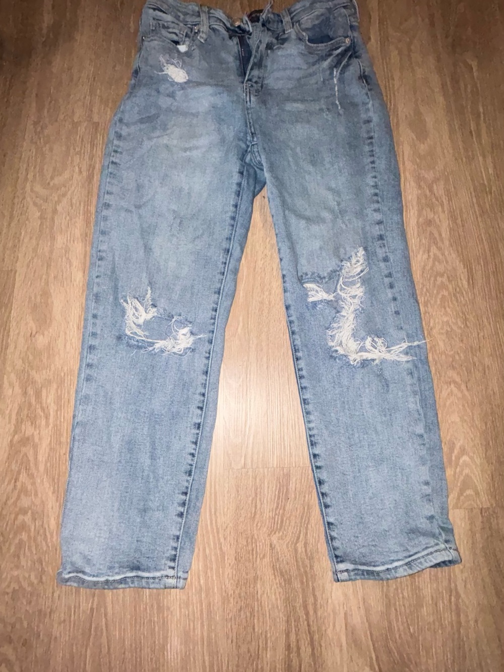 Fashion Nova Light Wash Distressed Boyfriend Jeans